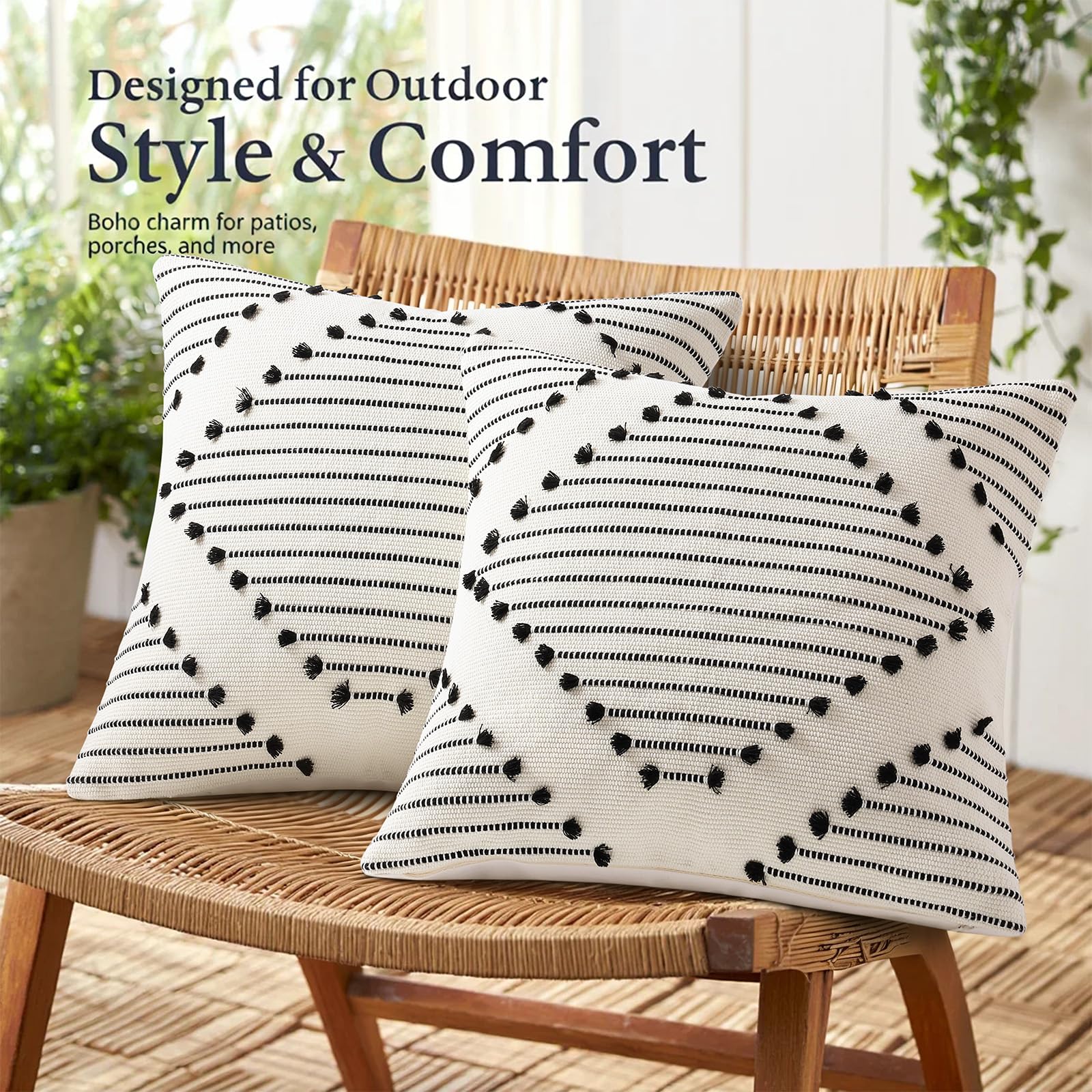 Mecatny outdoor 18x18 pillow cover for patio seating