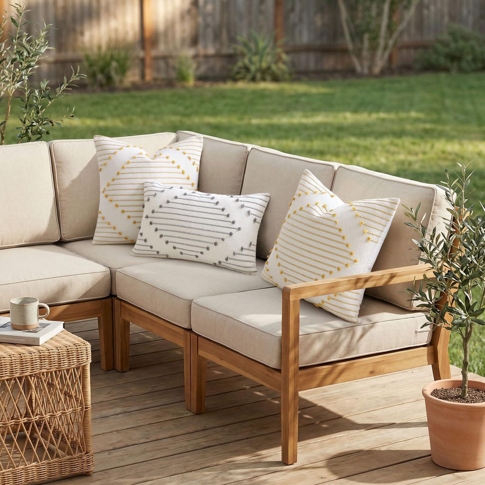 Mecatny pillow cover 12x20 lumbar size fits standard sofas for extra support.