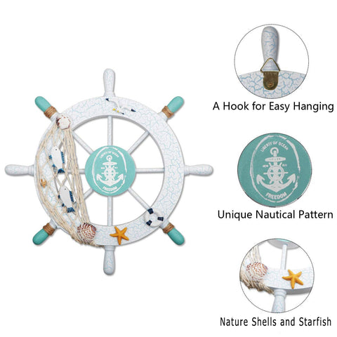 Meching ship wheel and anchor wall mount with back hook