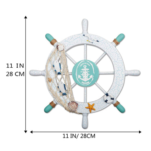 Meching wooden anchor 13 inch with rope for coastal decor