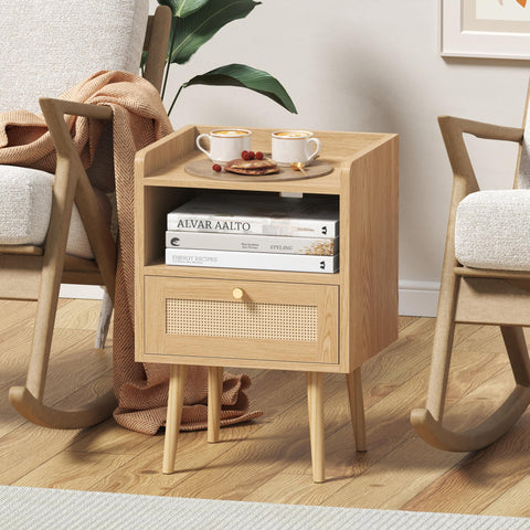 MECHYIN nightstand compact footprint fits dorm rooms and small apartments.