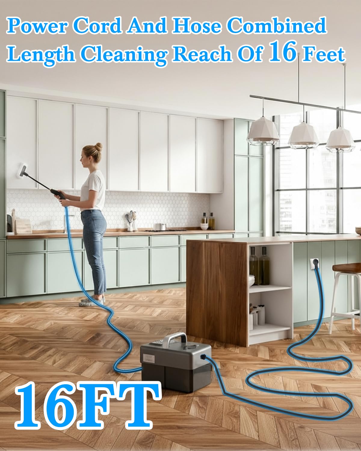 Mecmic steam cleaner 6-level adjustment image for varied surfaces