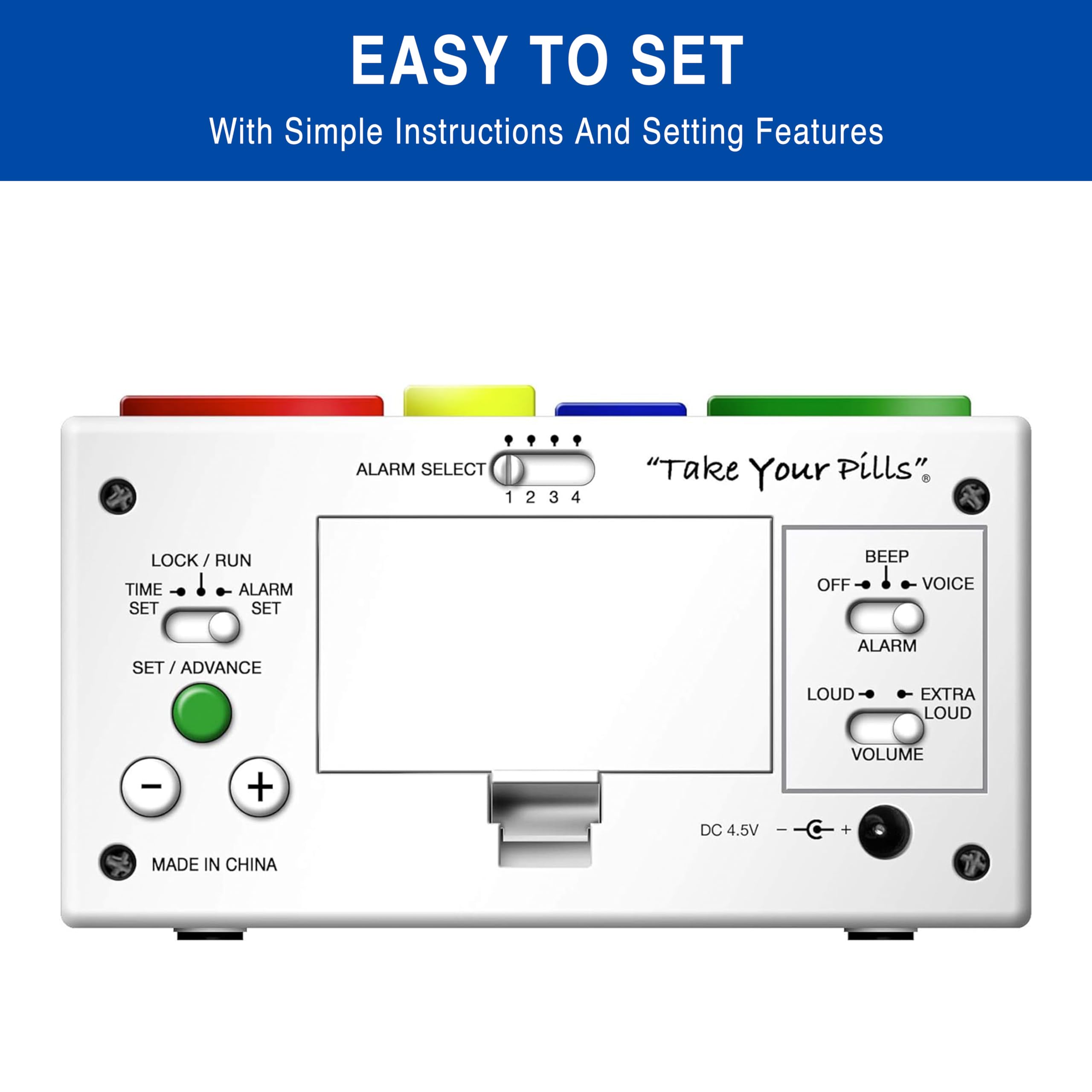 MEDCENTER Alarm Clock night visibility with large type display