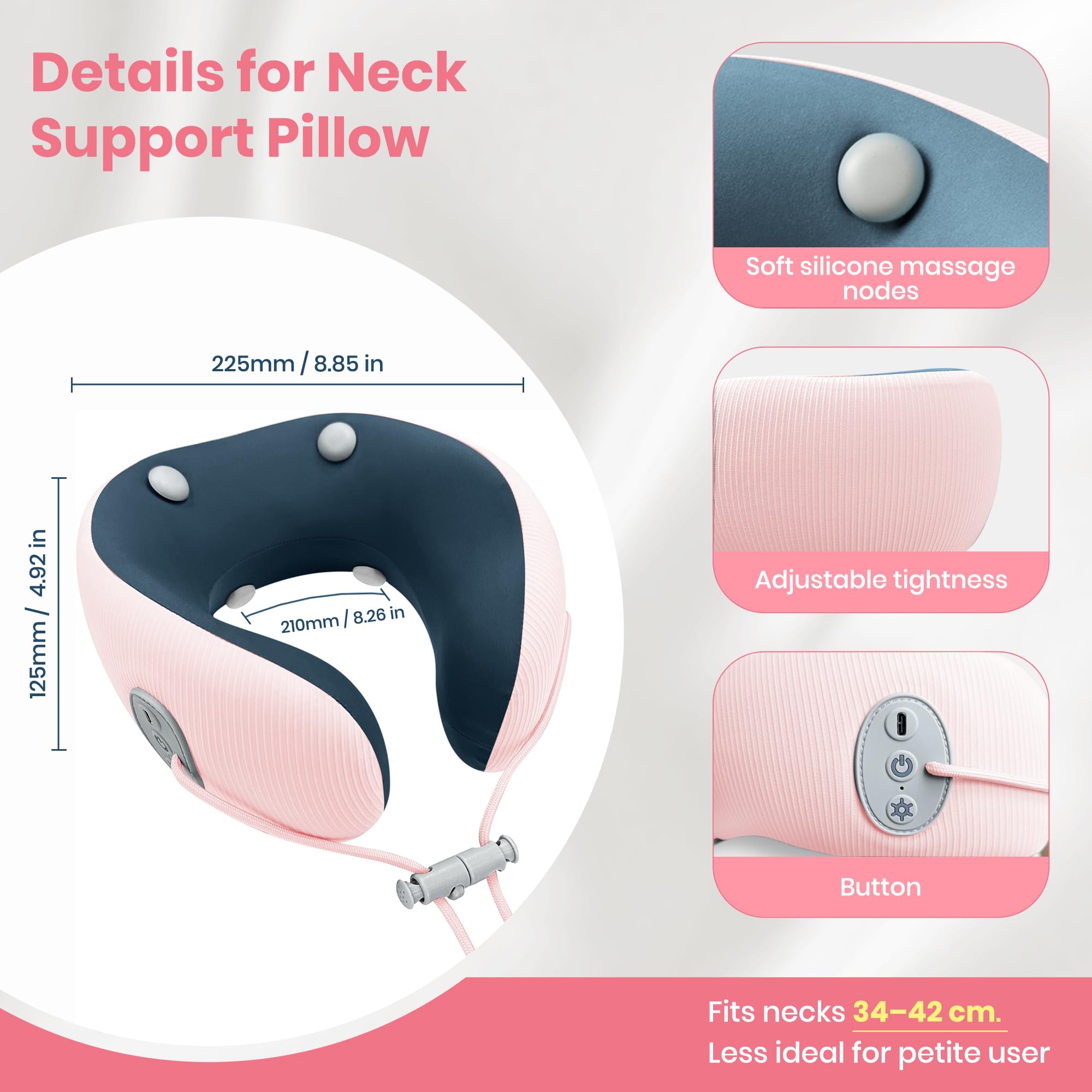 Medicane ergonomic foam supports neck and chin even without massage.