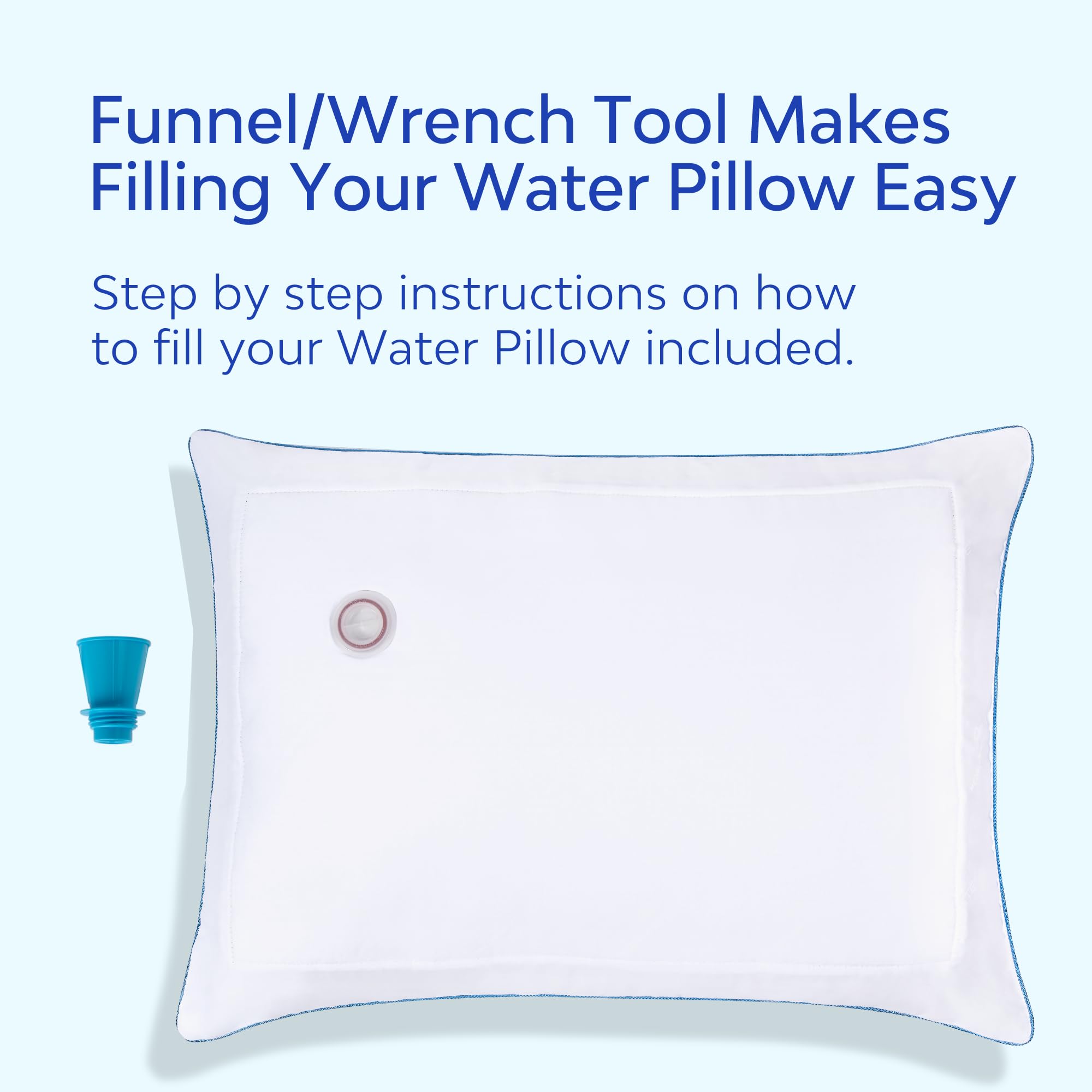Mediflow Elite Water Pillow cotton cover detail emphasizes breathable 300 thread count fabric