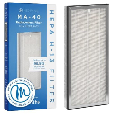 Medify MA-40 pre-filter closeup for large-particle capture and cleaner air.