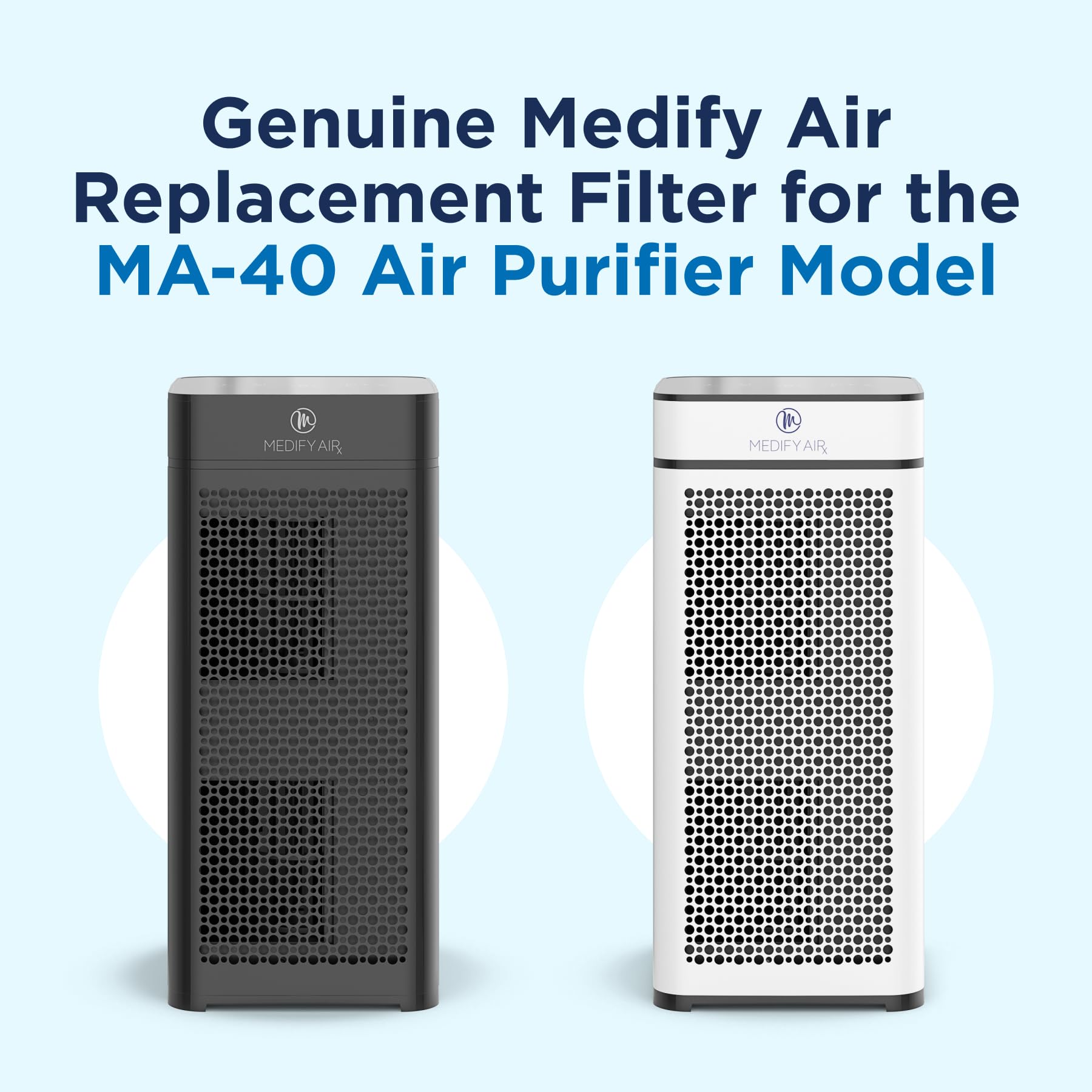 Medify MA-40 True HEPA H13 filter captures fine particles and reduces allergens.