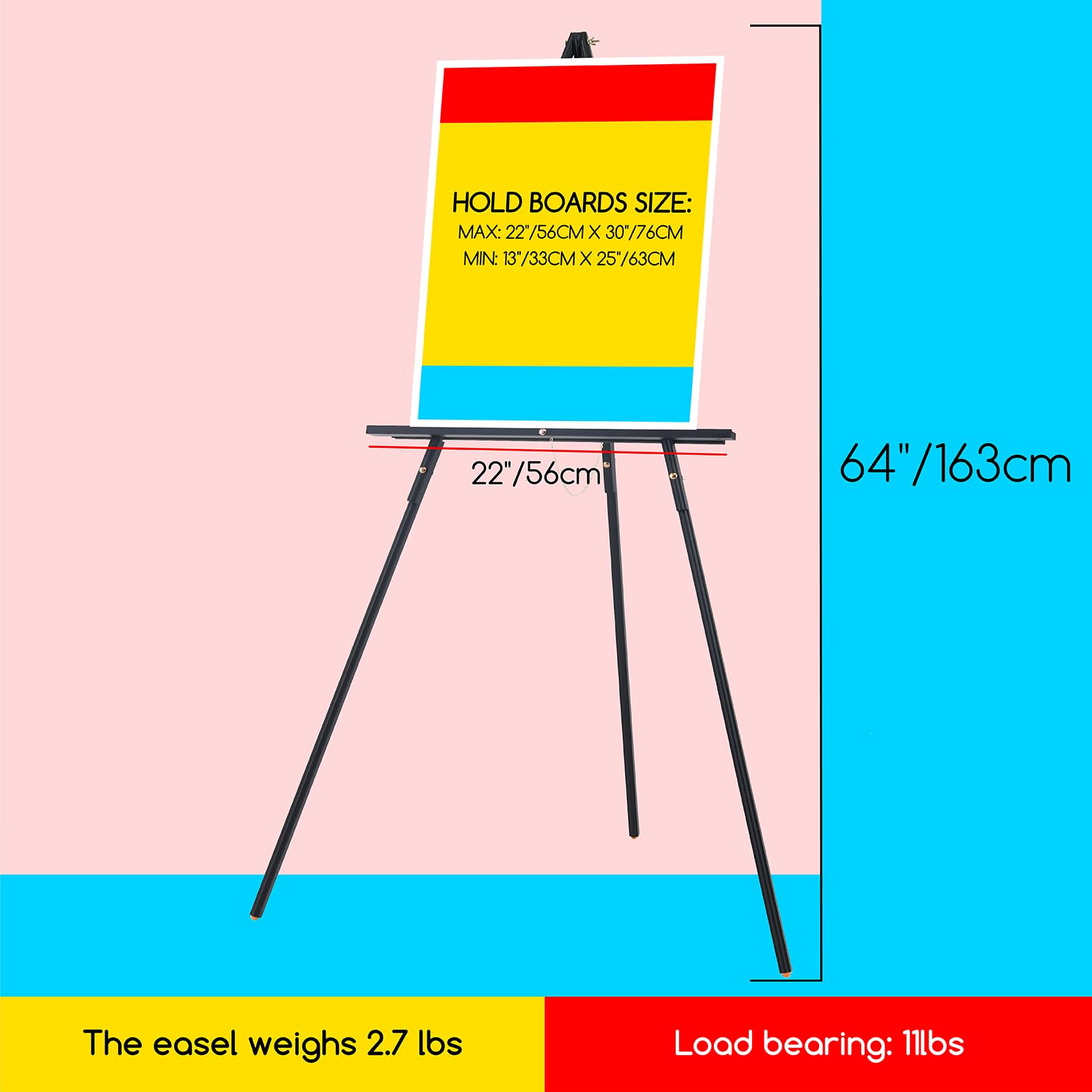 MEEDEN black tripod easel displaying wedding sign with elegant stability.