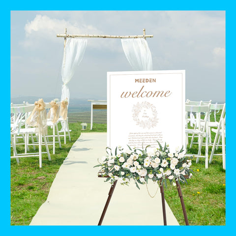 MEEDEN wedding sign displayed clearly at events.