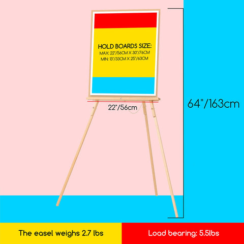 MEEDEN wood easel stand shows paintings with elegant support and stability