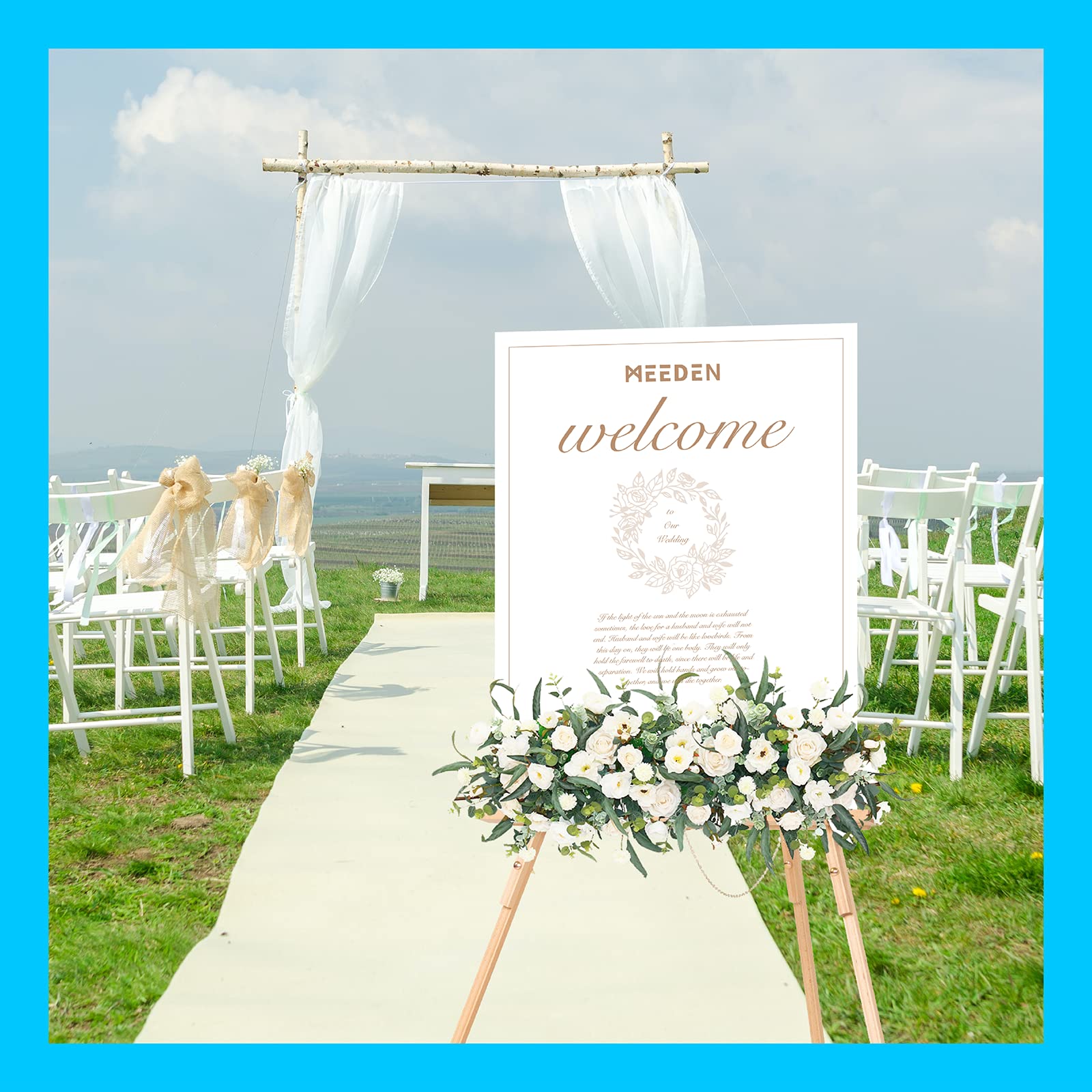 MEEDEN wood easel stand presents welcome signs for gatherings
