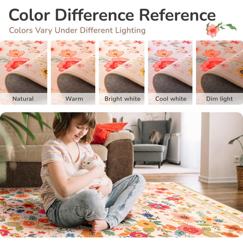 Meejou rug with double-stitched edges for durable daily wear