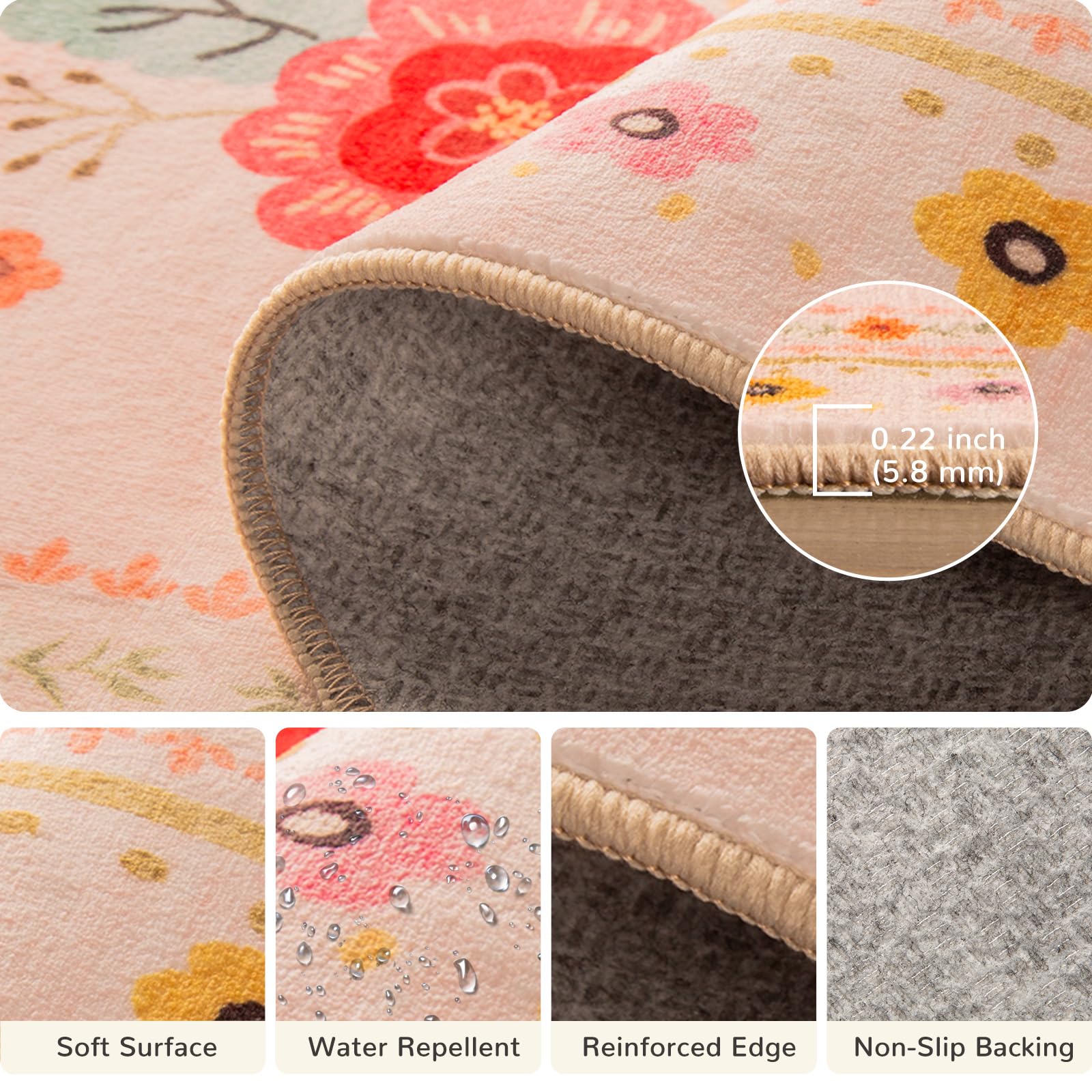 Meejou low-pile rug ideal for living rooms and entryways