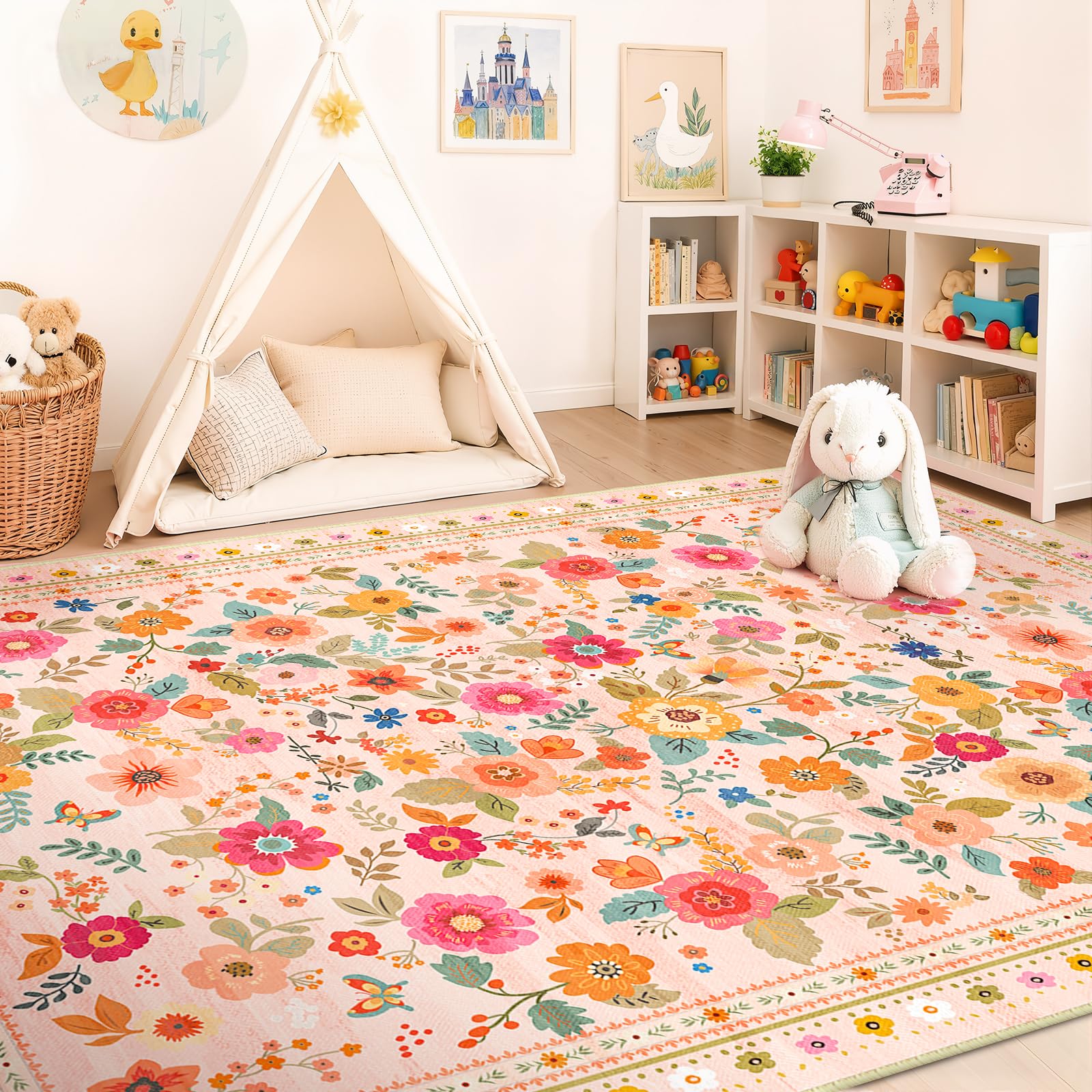 Meejou rug with non-slip backing reduces slipping on floors