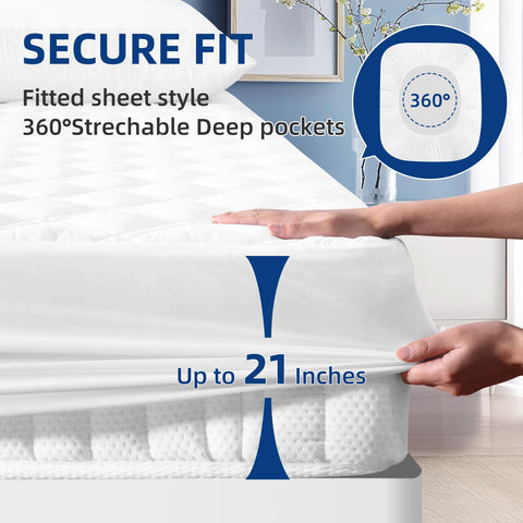 MEELUS diamond-quilted top adds gentle cushion and comfort
