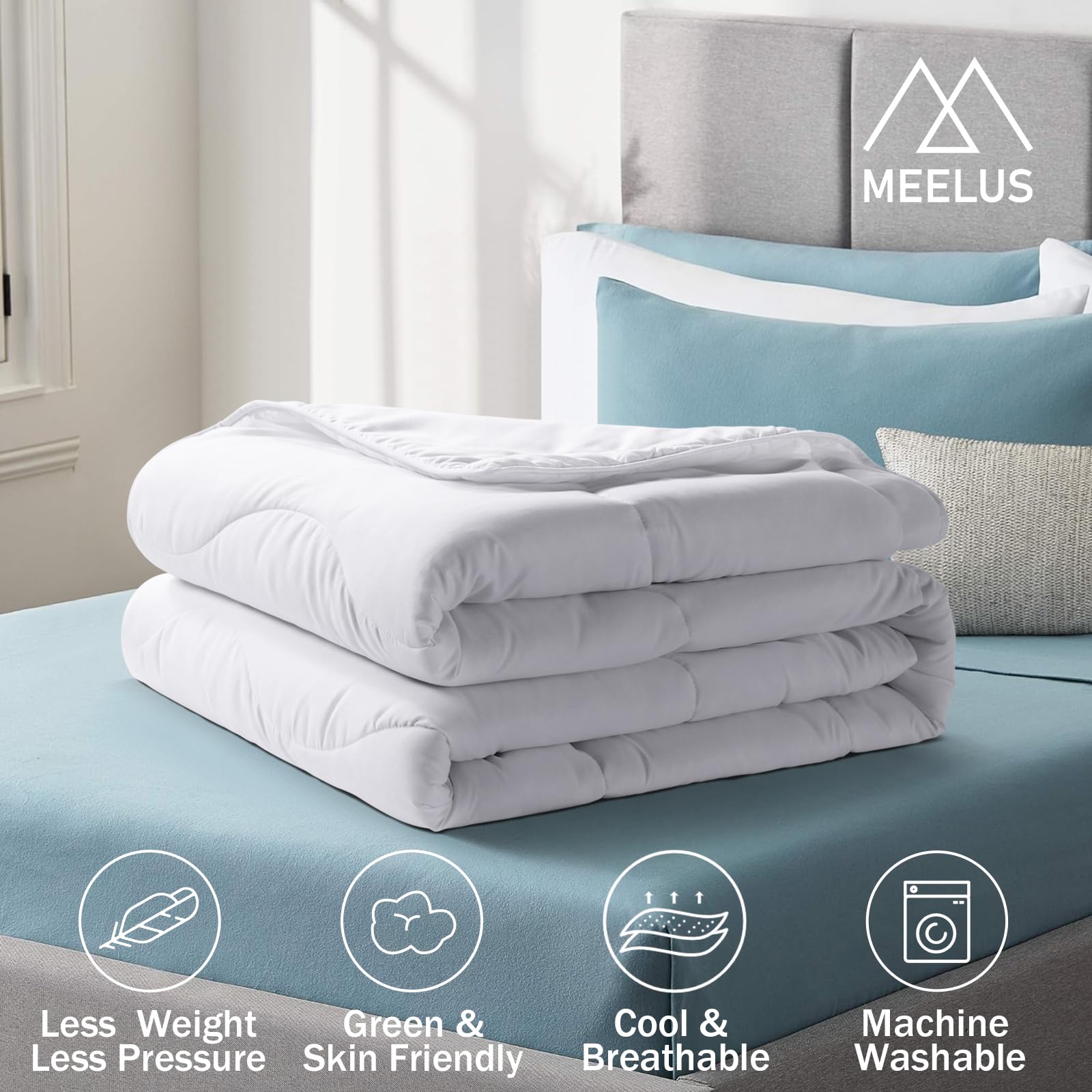 MEELUS easy-care instruction showcases cold-water machine washing.