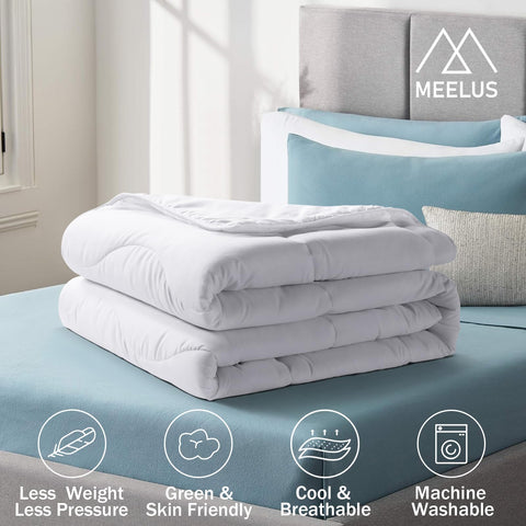 MEELUS easy-care instruction showcases cold-water machine washing.