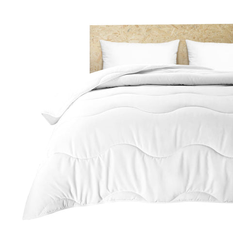 MEELUS king-size comforter laid flat to show generous dimensions.