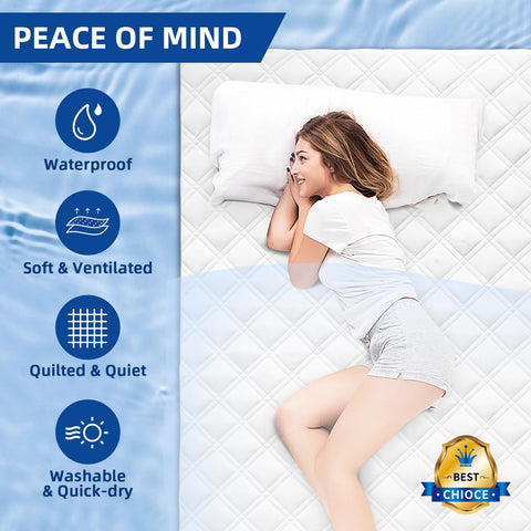 Family and pet friendly MEELUS protector safeguarding the bed