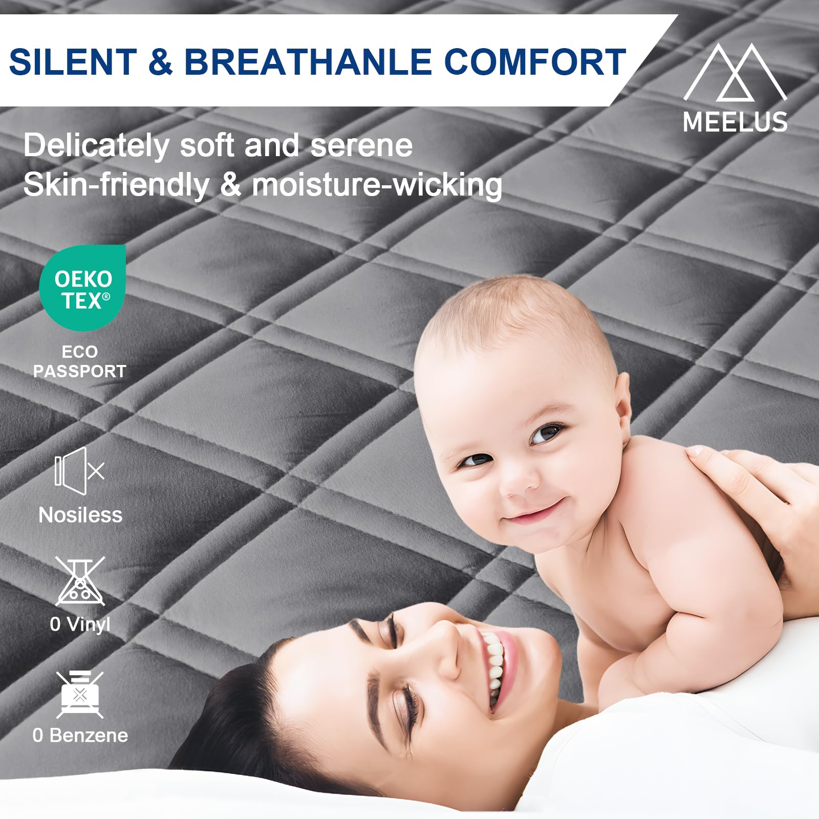 MEELUS breathable fabric wicks moisture for comfortable nights