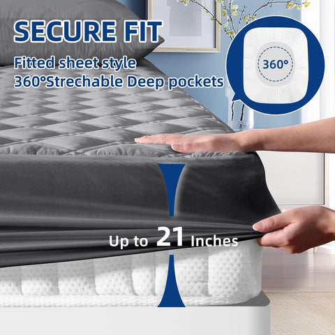 MEELUS diamond-quilted top adds cushioned comfort under sheets