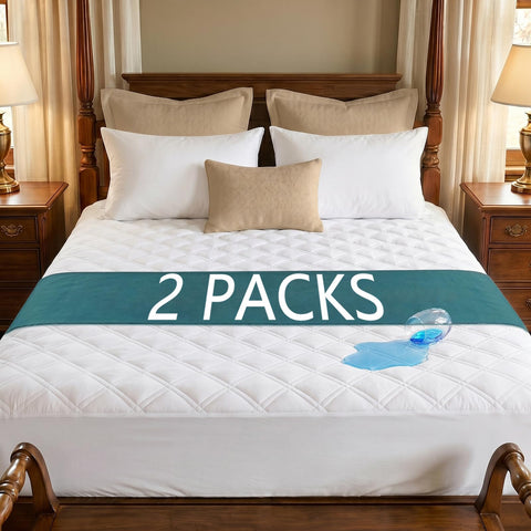 Meelus waterproof mattress protector in queen size with deep-pocket fit for secure coverage