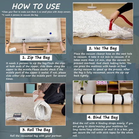 Meersburg bag fits mattresses up to 12 inches thick.