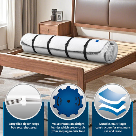 Meersburg bag compresses up to 80 percent for efficient storage.