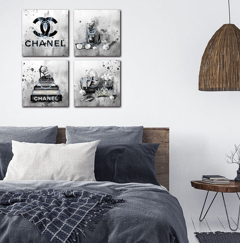 Meetdeceny canvas art four-piece set ready to hang in any room.