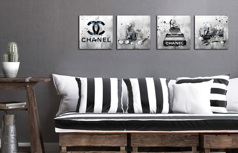Meetdeceny fashion book stack grey painting creates a refined focal point.