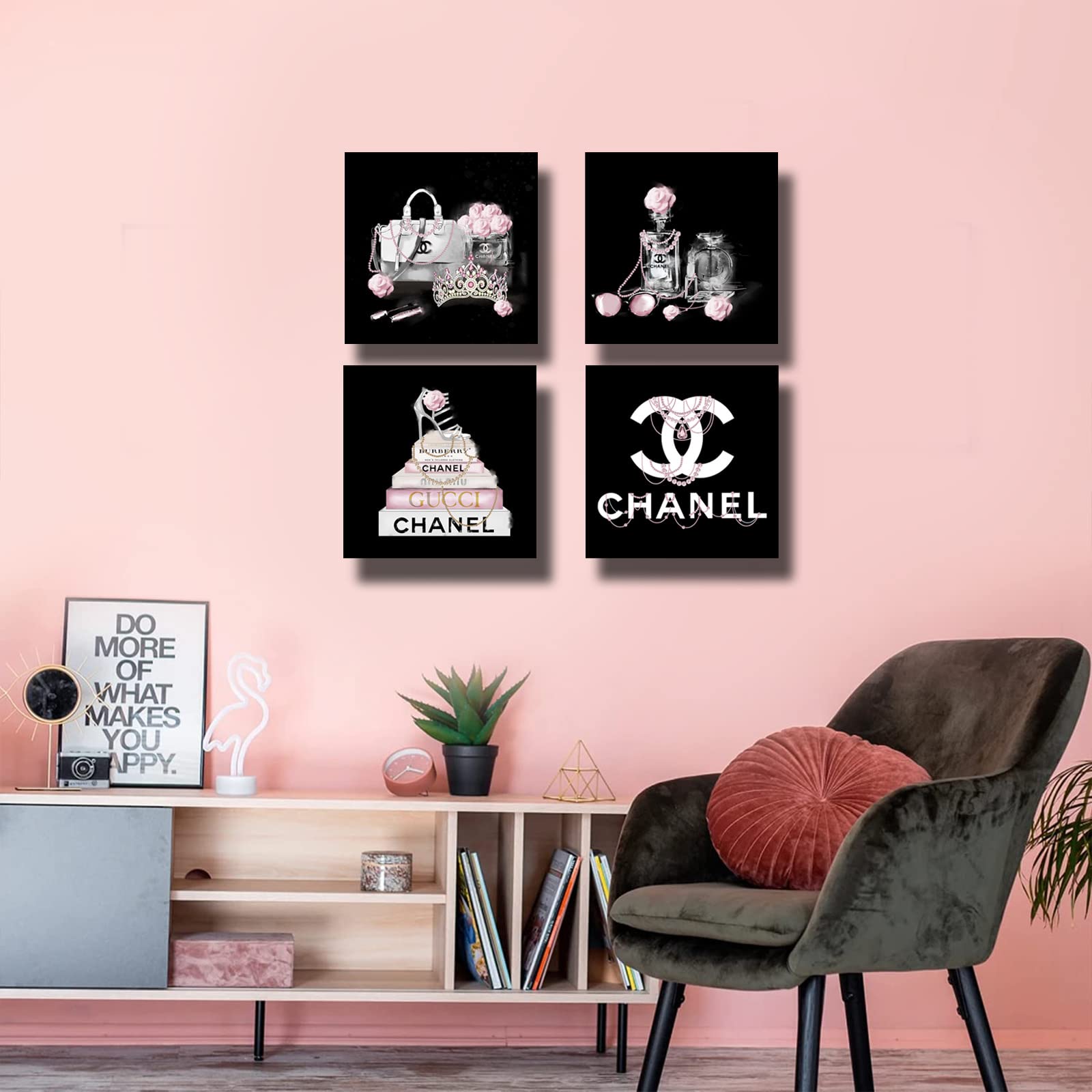 Meetdeceny handbag-perfume wall art adds chic fashion vibes to living spaces