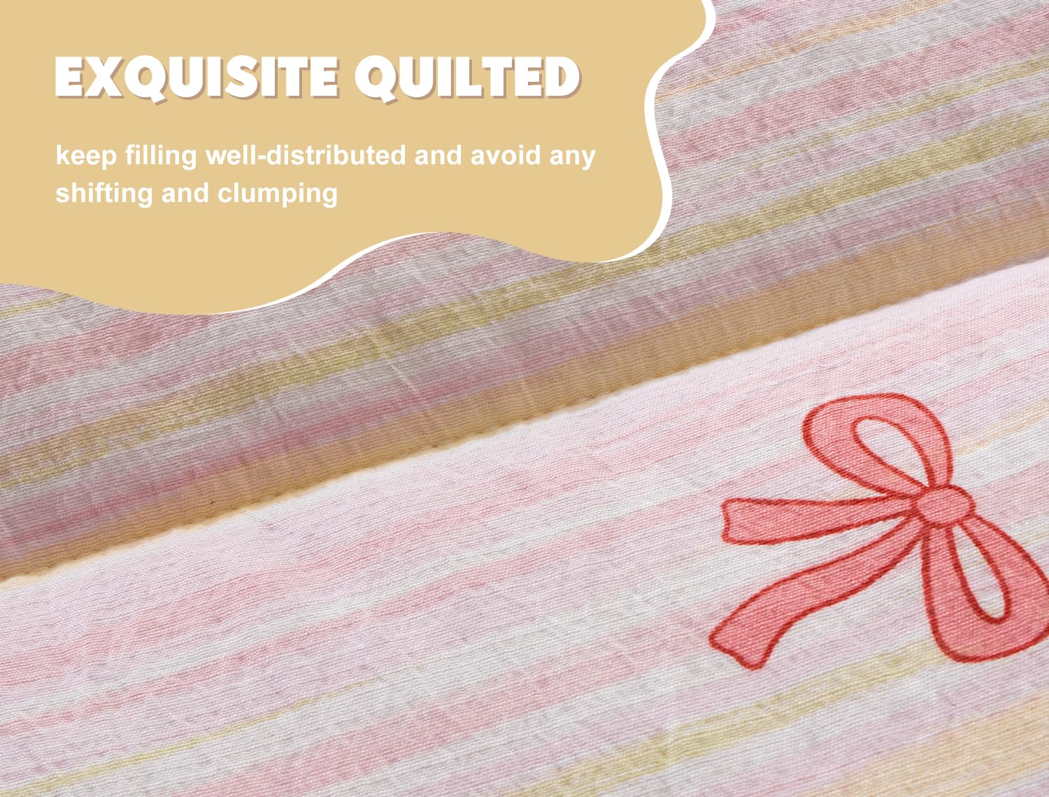 Meeting Story package contents – comforter, fitted sheet, and two pillowcases.