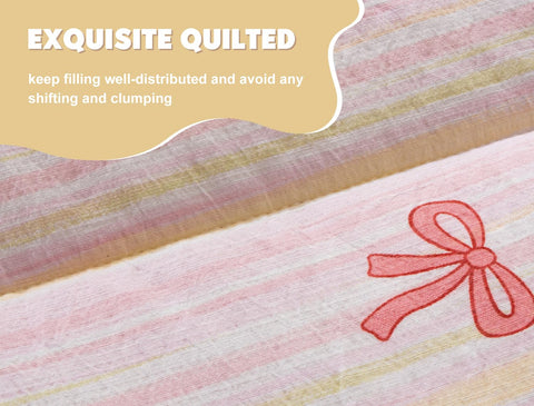 Meeting Story package contents – comforter, fitted sheet, and two pillowcases.