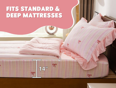 Meeting Story twin fitted sheet 39x75 – snug fit for secure night’s rest.