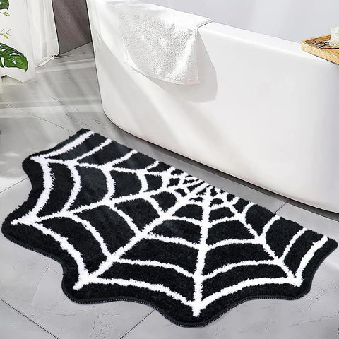 Meetory spider web bath mat ultra-plush for soft comfort after showers.