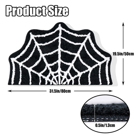 Meetory spider web non-slip back keeps bathroom rug securely in place.