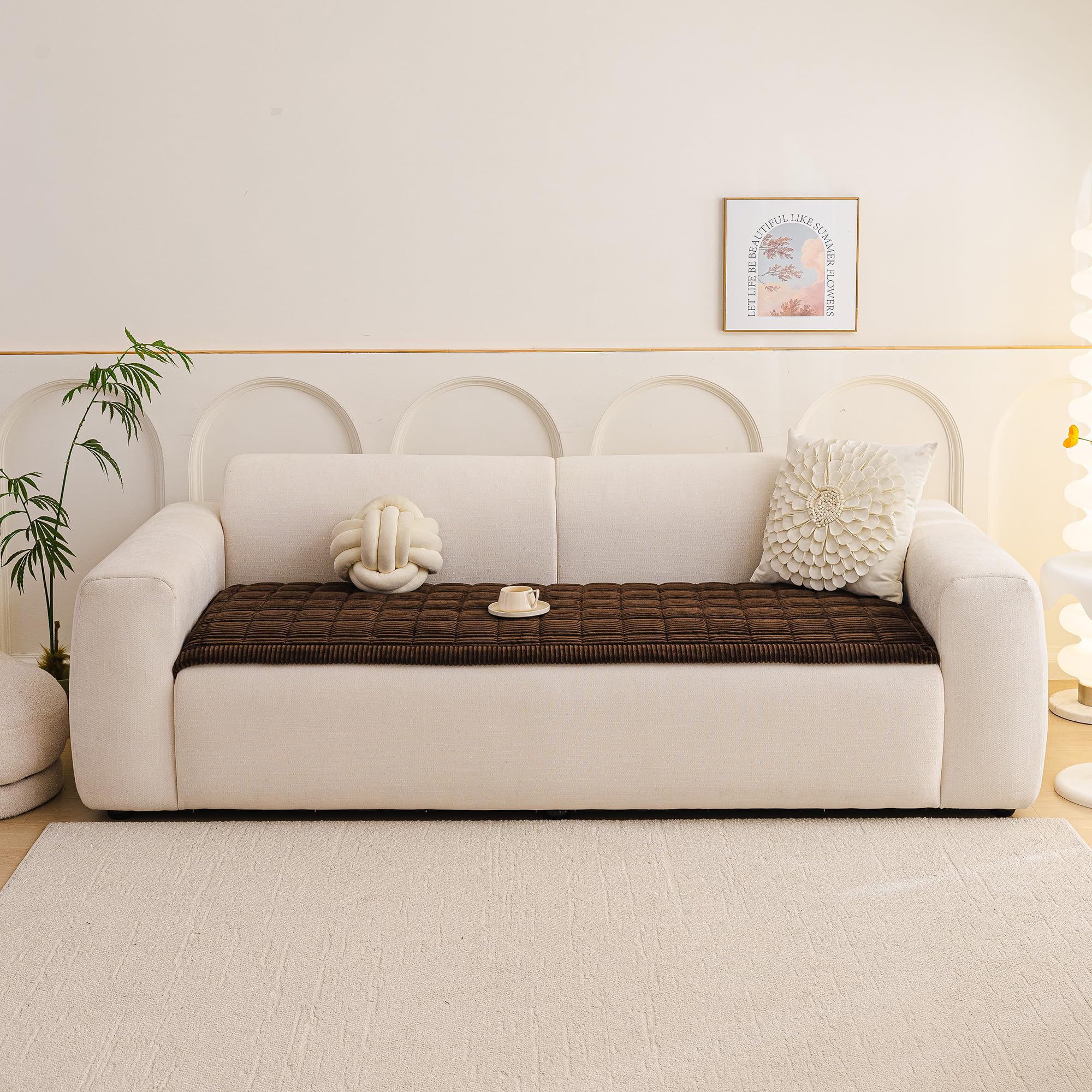 MEETSKY couch cover fluff after washing restores softness.
