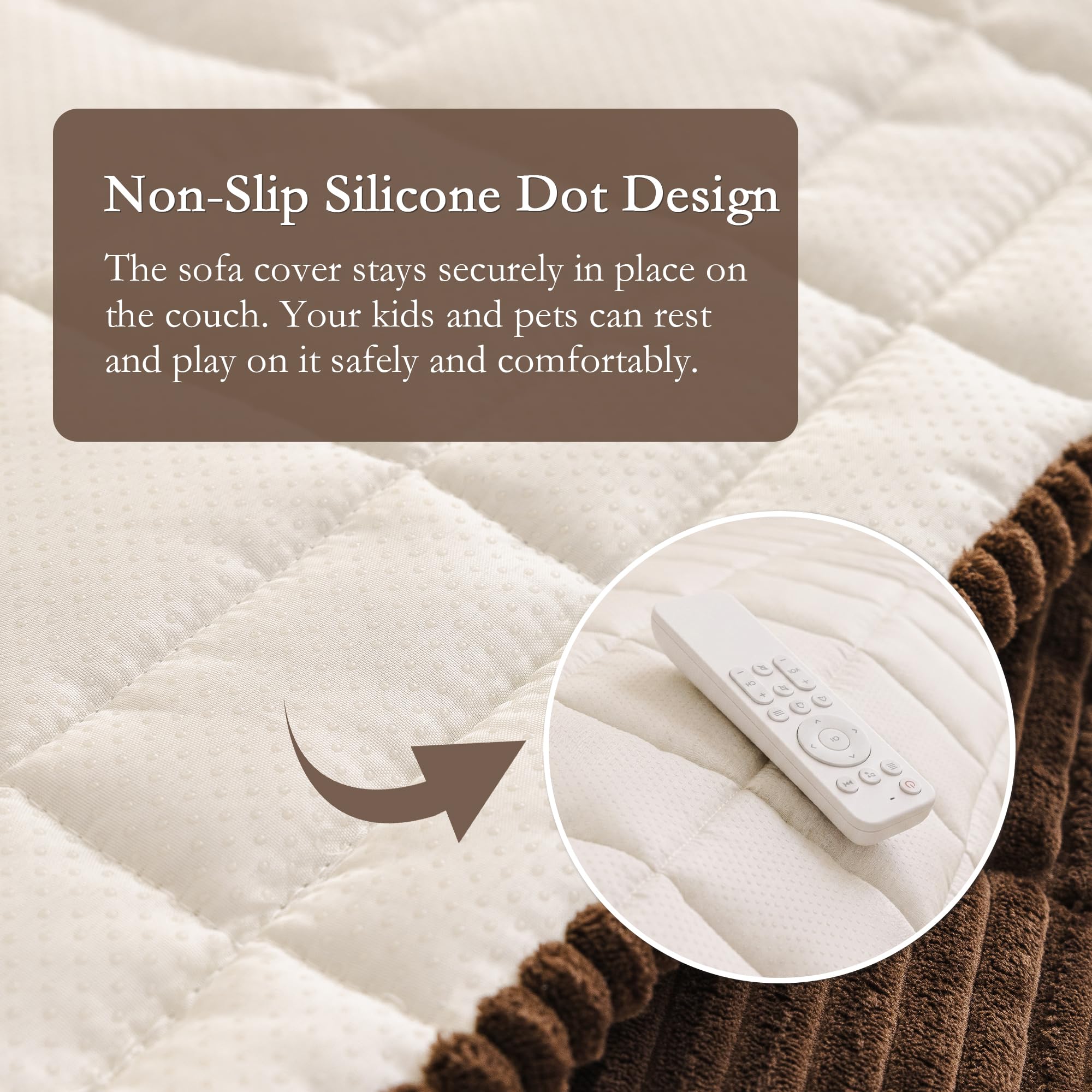 MEETSKY couch cover back silicone grip prevents slipping.