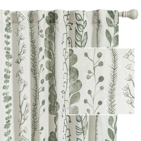 MEETSKY Sage Green Curtains 84-inch living room view with soft light filtering for privacy