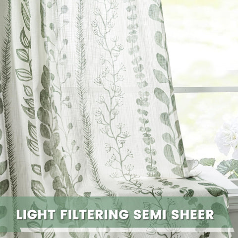 MEETSKY Sage Green Curtains provide light filtering while maintaining daytime privacy