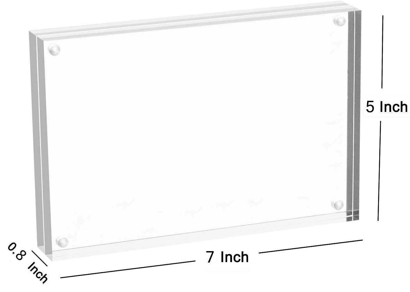 Meetu acrylic frame 5x7 back view demonstrates double-sided display option