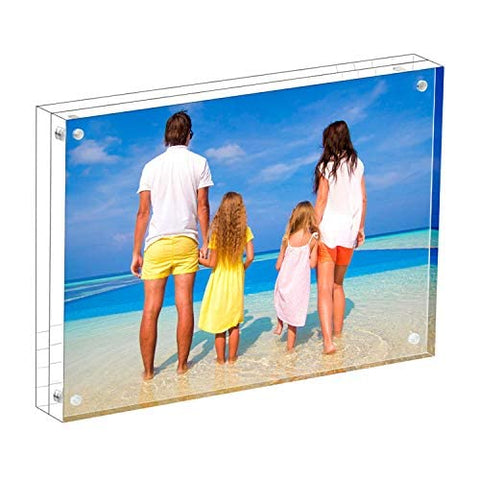 Meetu acrylic picture frame 8.5x11 front-back display offers crystal-clear viewing on a desk