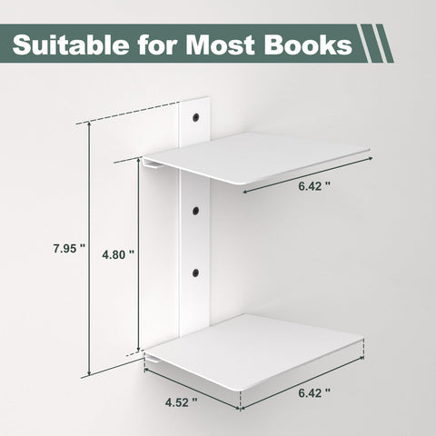 Mefirt invisible floating bookshelves 15lbs load capacity supports medium collections.