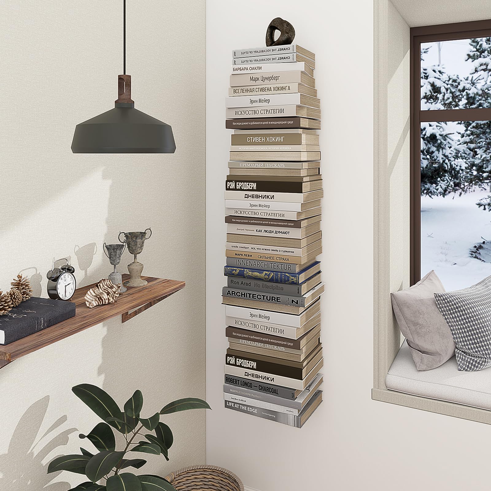 Mefirt invisible floating bookshelves office living room setup blends style.