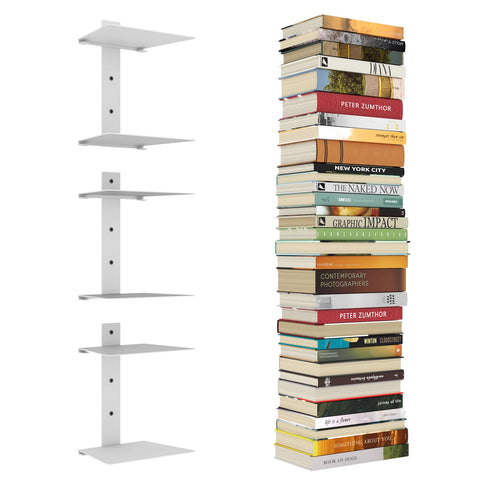 Mefirt invisible floating bookshelves wall setup saves space in living rooms.