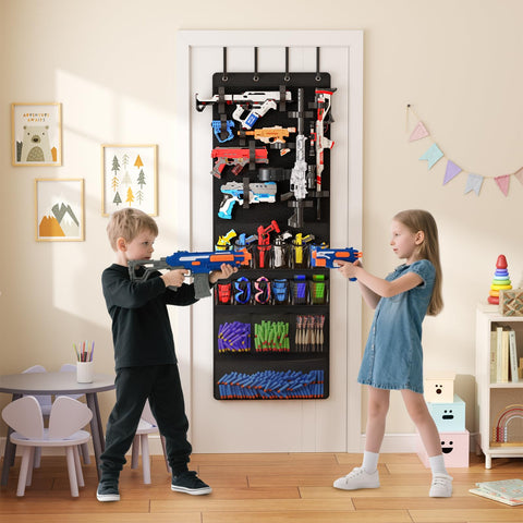 Mefirt toy guns organizer pocket layout showing 16 pockets for organized play.
