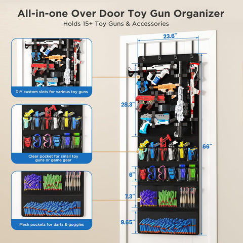 Mefirt organizer with clear mesh pockets enabling quick item visibility.