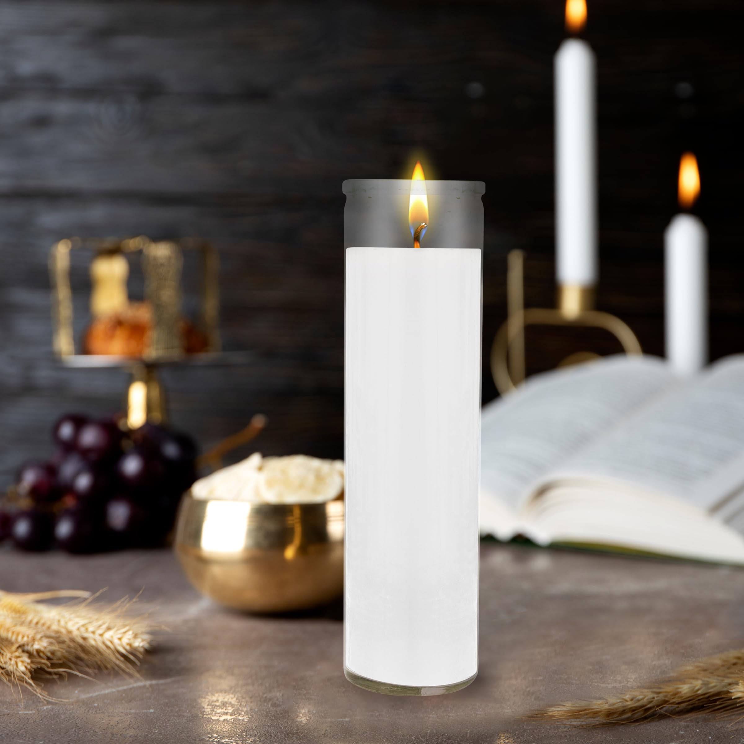MEGA CANDLES sanctuary candle on flat surface staying stable during ceremonies