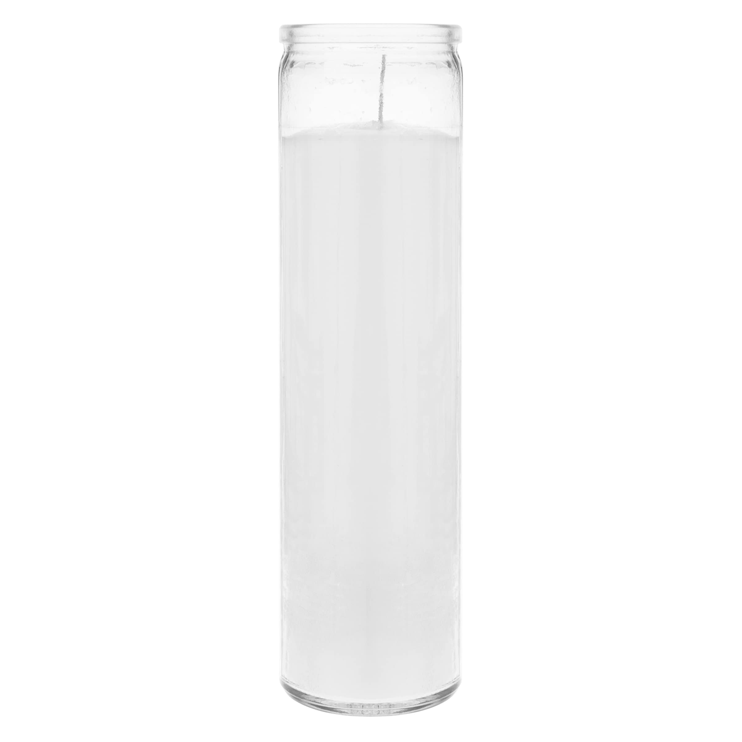 MEGA CANDLES white unscented devotional candle with sturdy glass jar for ceremonies
