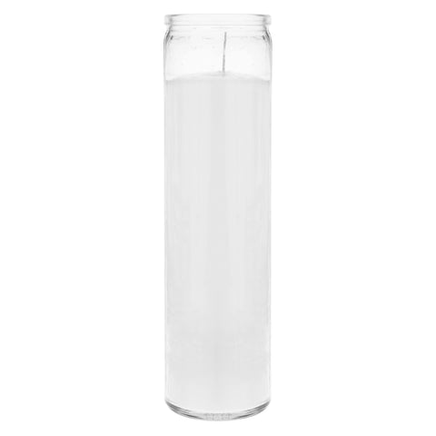 MEGA CANDLES white unscented devotional candle with sturdy glass jar for ceremonies